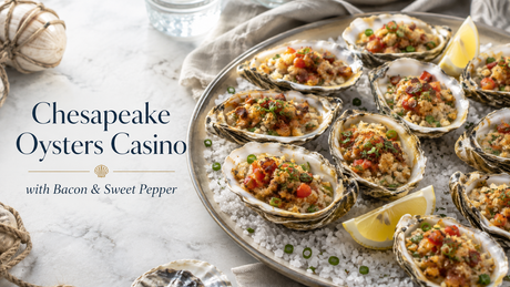 Chesapeake Oysters Casino with Bacon & Sweet Pepper
